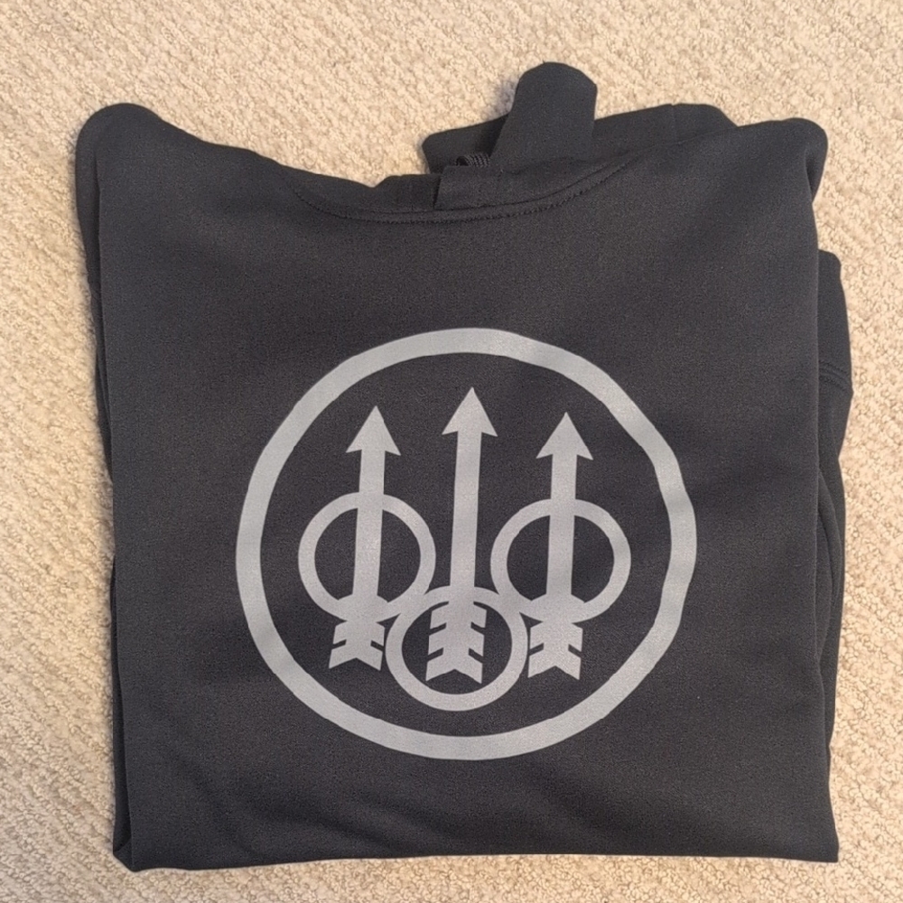 Black Beretta Hoodie with Gray Logo
